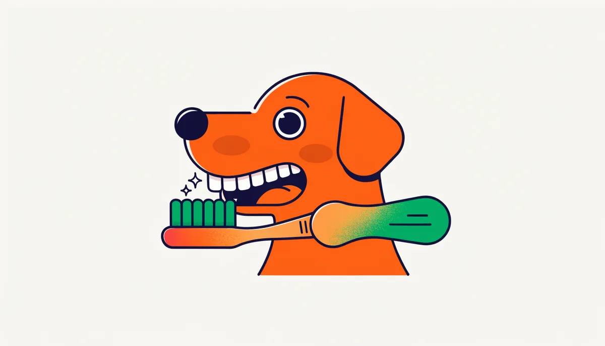 Cão tendo os dentes escovados com escova própria para pets, dentes limpos e brilhantes, cuidado dental