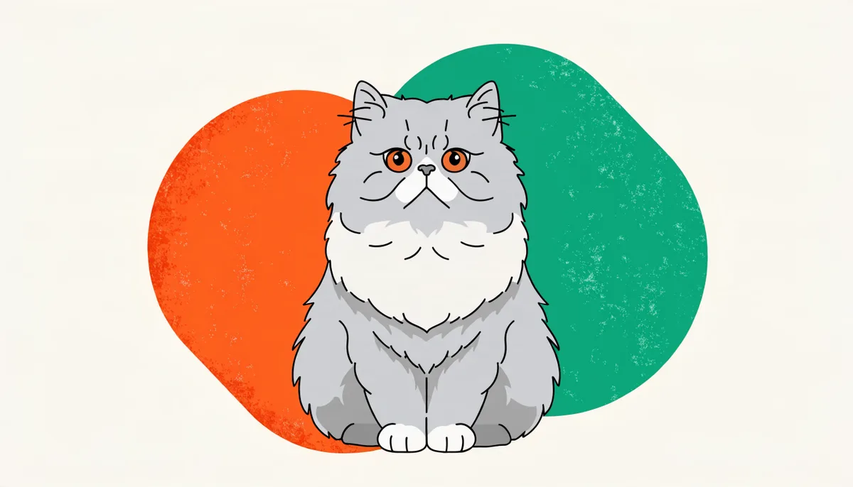 Gato da raça Persa de pelo longo e focinho achatado deitado tranquilo