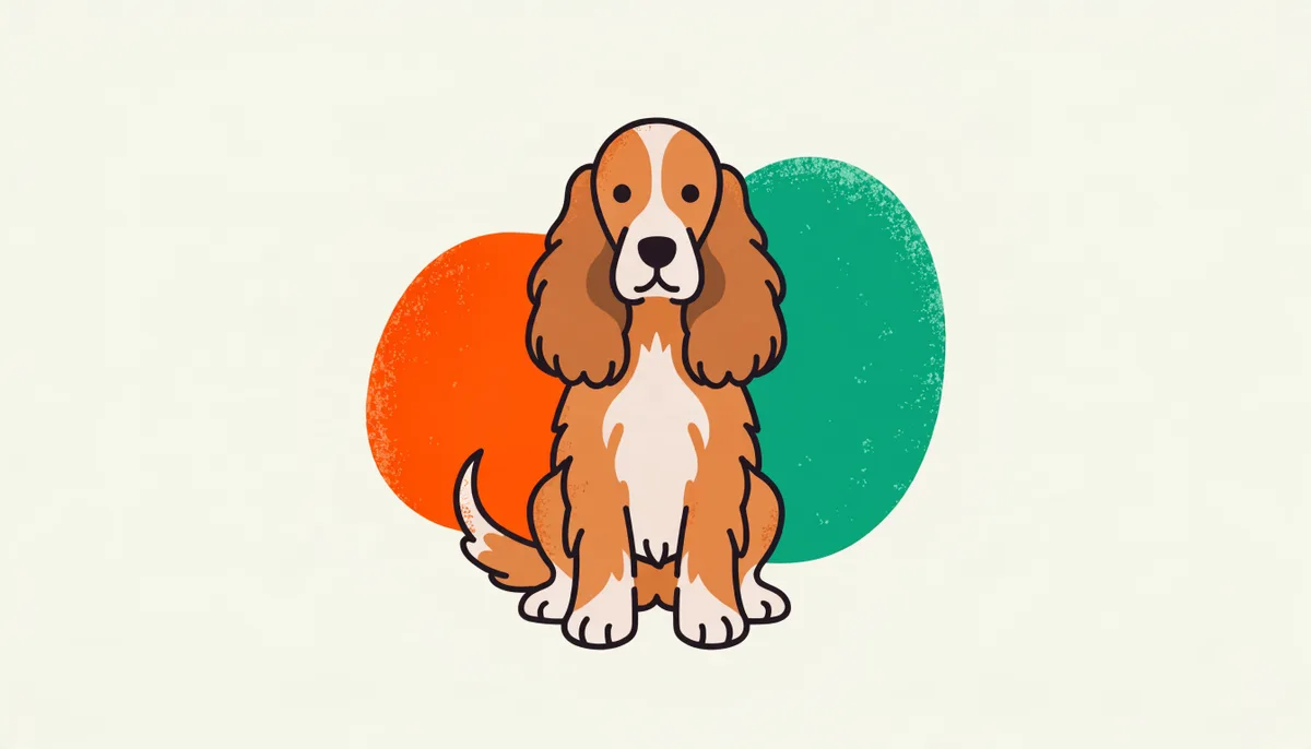 Cão da raça Cocker Spaniel Inglês com orelhas longas e franjadas e pelagem dourada sedosa