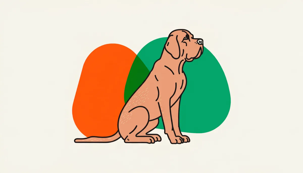 Fila Brasileiro adulto de pelagem fulva, pele solta e orelhas caídas, em postura atenta.