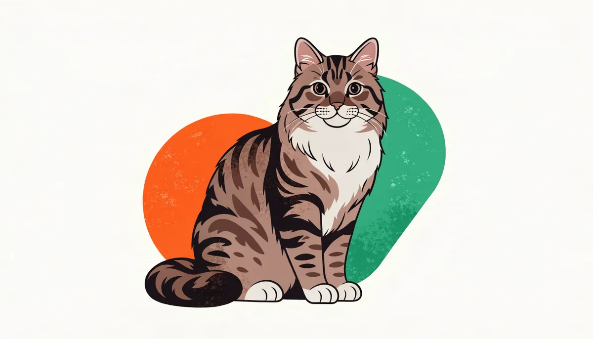 Gato da raça Siberiano de pelagem longa tripla no padrão tabby marrom, corpo robusto e olhar atento
