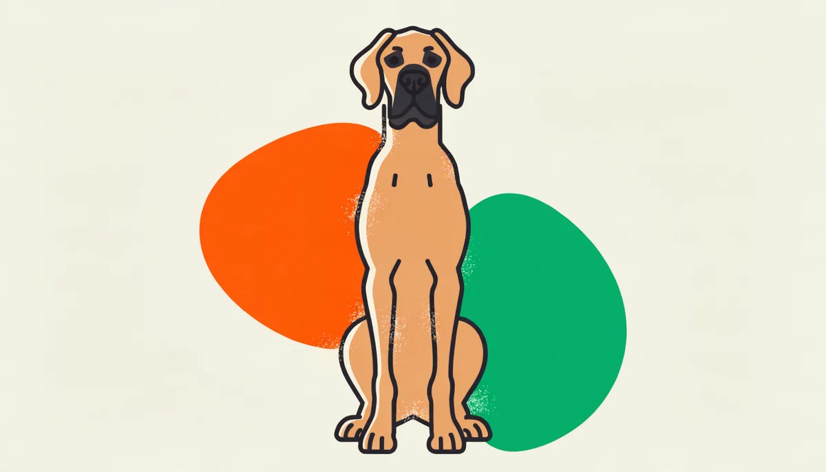 Dogue Alemão (Great Dane) adulto de pelagem fawn com máscara preta, um cão gigante e elegante
