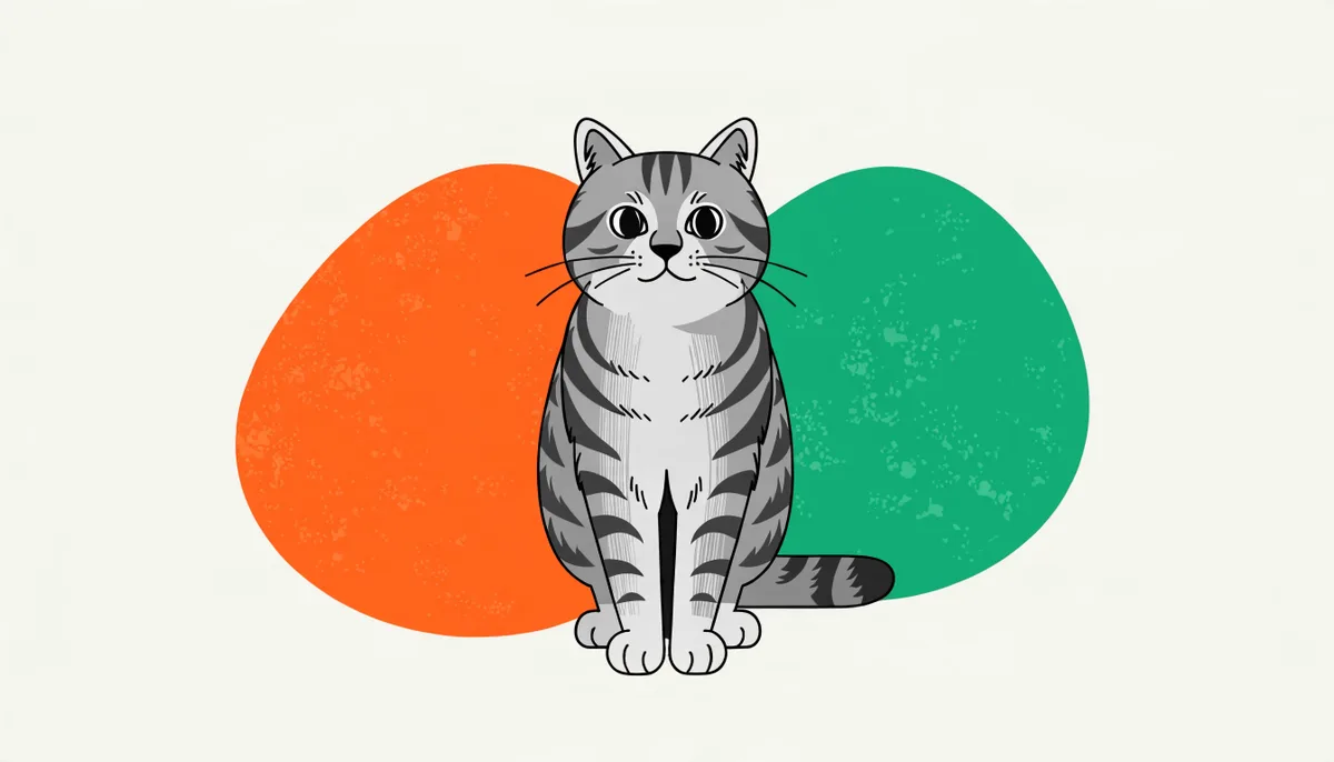 Gato American Shorthair de pelagem rajada prateada, rosto arredondado e corpo musculoso.