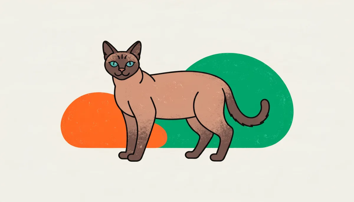 Gato da raça Tonquinês com pelagem mink e olhos aqua deitado observando