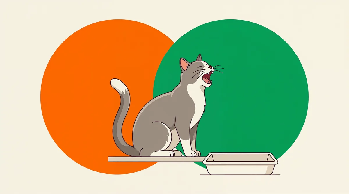 Gato macho miando diante de uma janela com tela, ao lado de um difusor de tomada