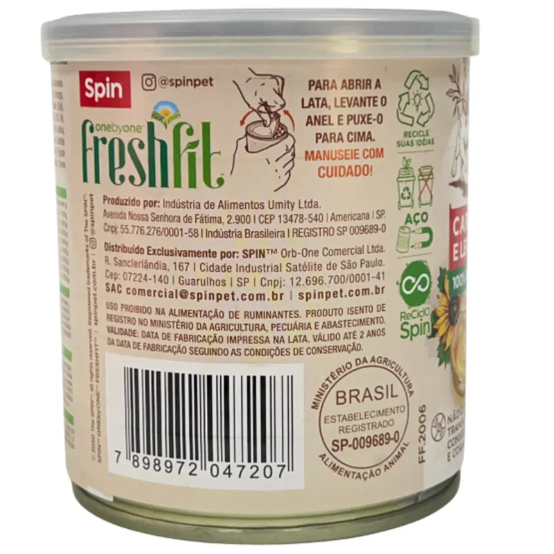 Lata Spin Freshfit Comidinha Sabor Carne e Legumes para Cães 280 g