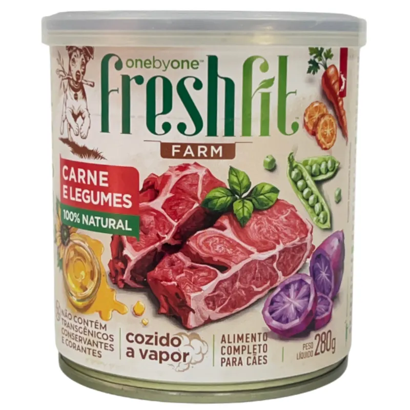 Lata Spin Freshfit Comidinha Sabor Carne e Legumes para Cães 280 g