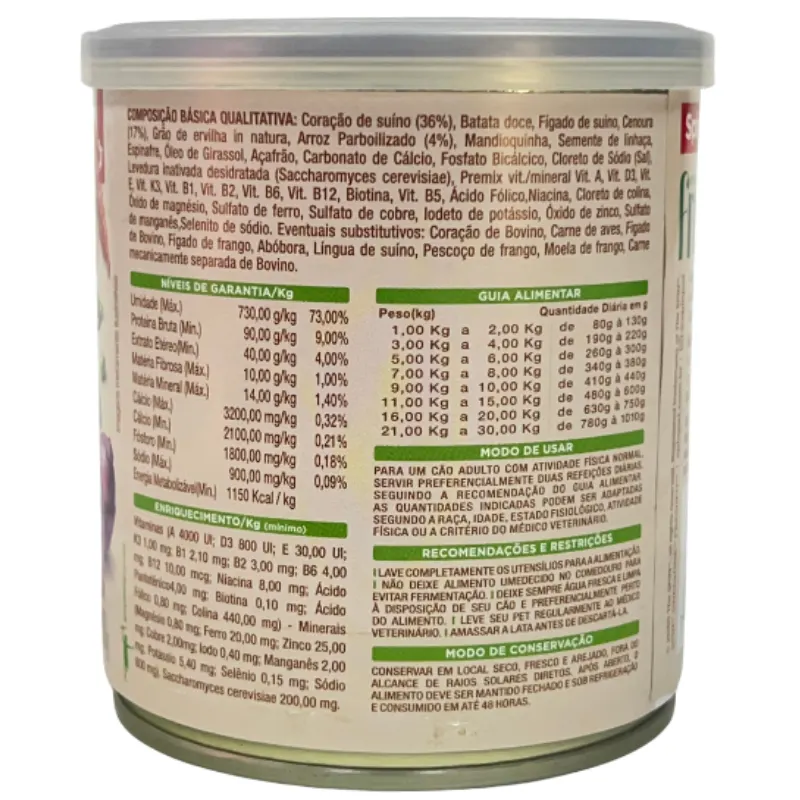 Lata Spin Freshfit Comidinha Sabor Carne e Legumes para Cães 280 g