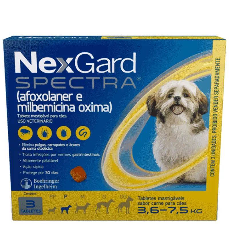 Nexgard Spectra para Cães de 3,6 a 7,5 Kg