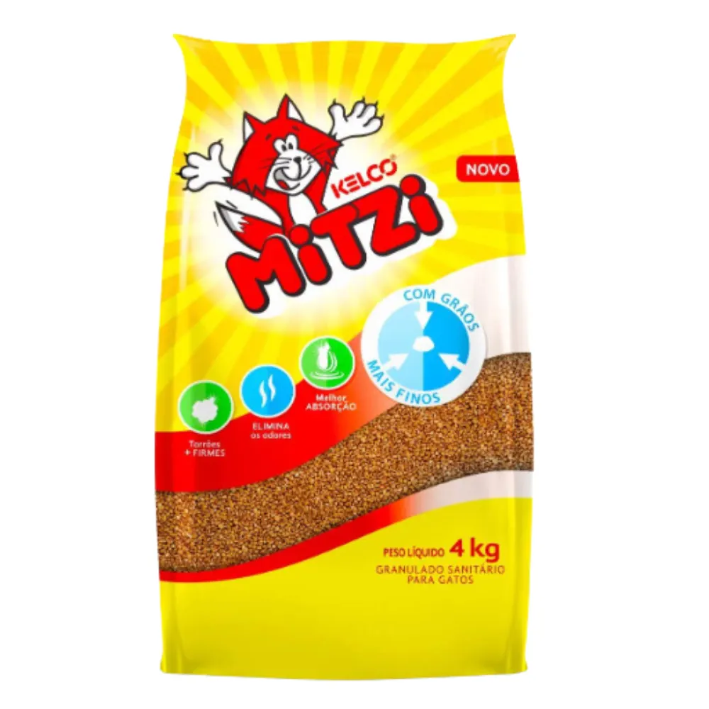 Areia para Gatos Mitzi Kelco Granulado Sanitário - 4kg