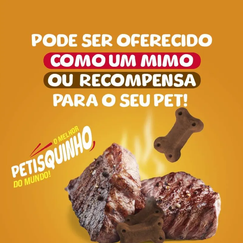Petisco Petiscão Petisquinho Mastigável Carne 250 g