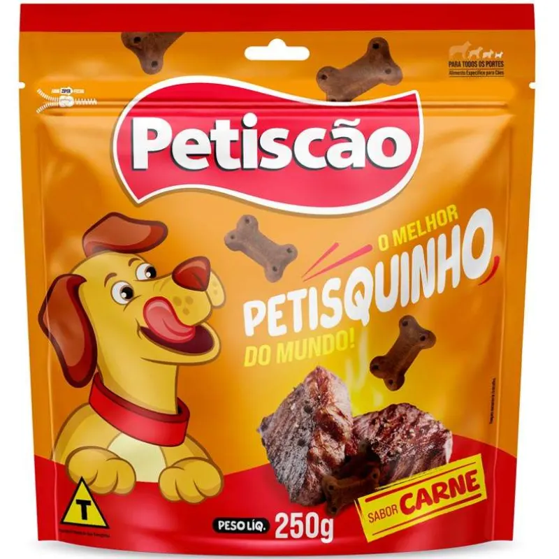 Petisco Petiscão Petisquinho Mastigável Carne 250 g