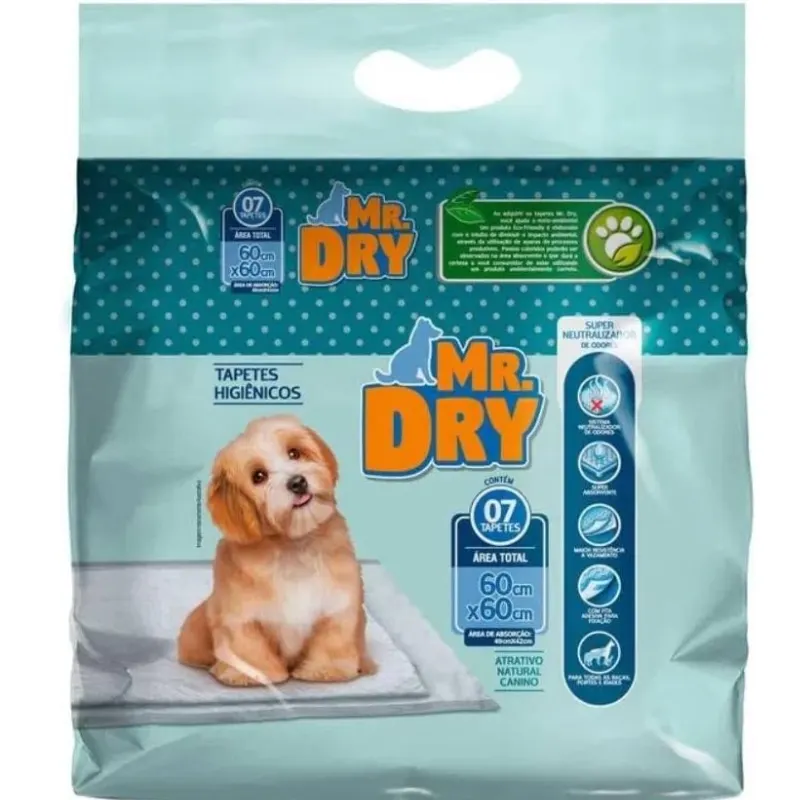 Tapete Higiênico Mr Dry com 7 Un 60x60