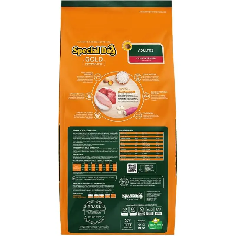 Ração Special Dog Gold Premium Frango e Carne Cães Adultos