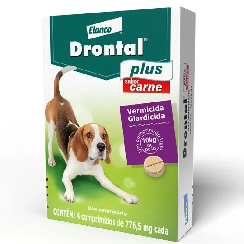 Drontal Plus para Cães até 10 kg com 4 Comprimidos