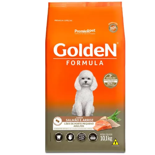 Ração Golden Fórmula Mini Bits Cães Adultos Porte Pequeno Salmão