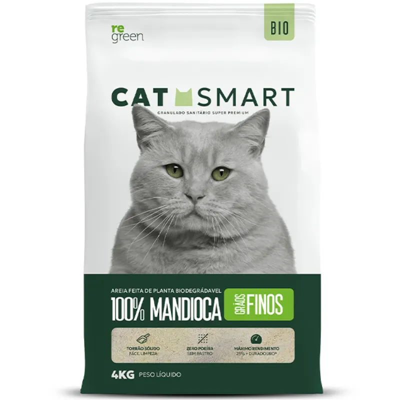 Areia Higiênica Cat Smart Grãos Finos para Gatos 4 kg