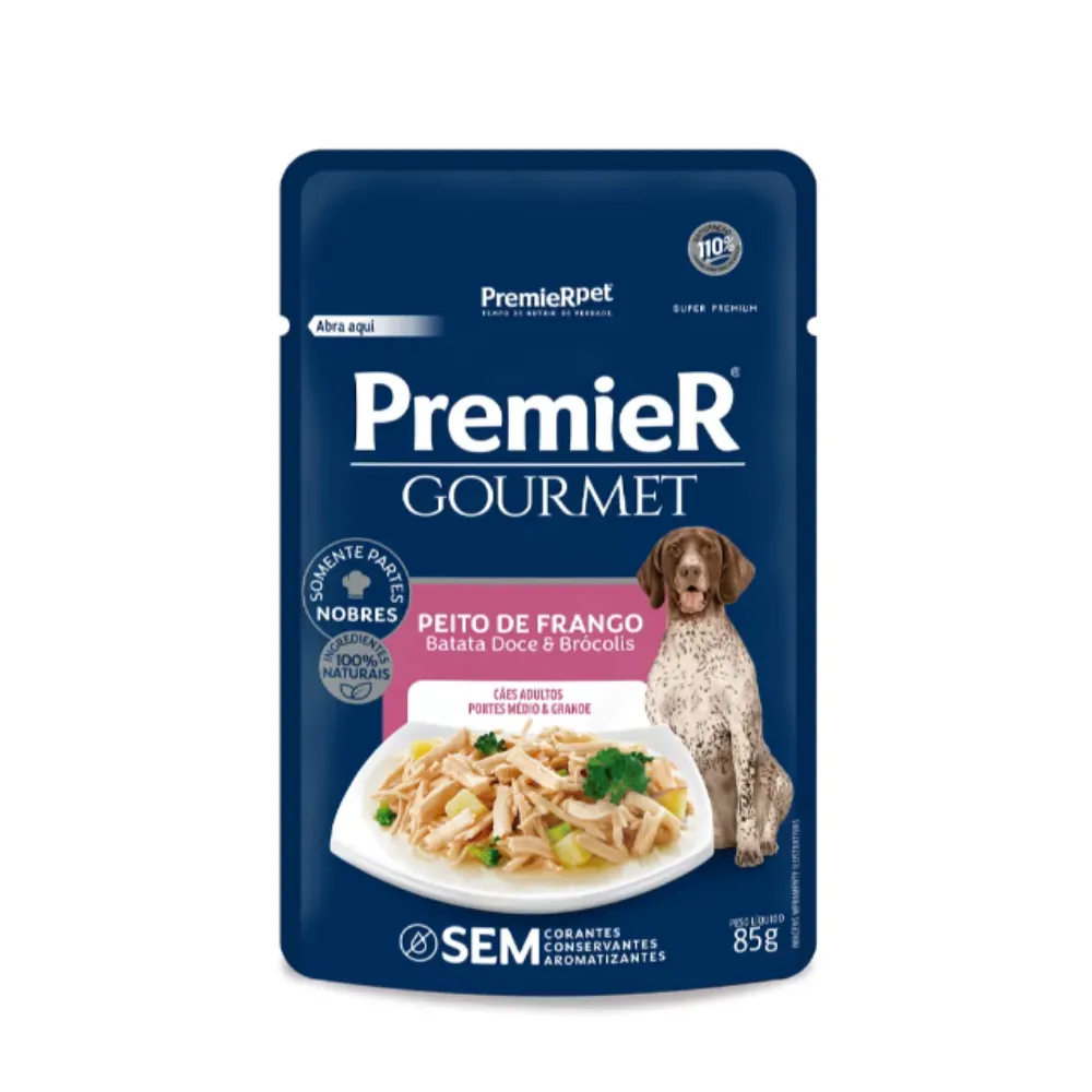 Ração Úmida Premier Gourmet Cães Adultos Médio Grande  85g
