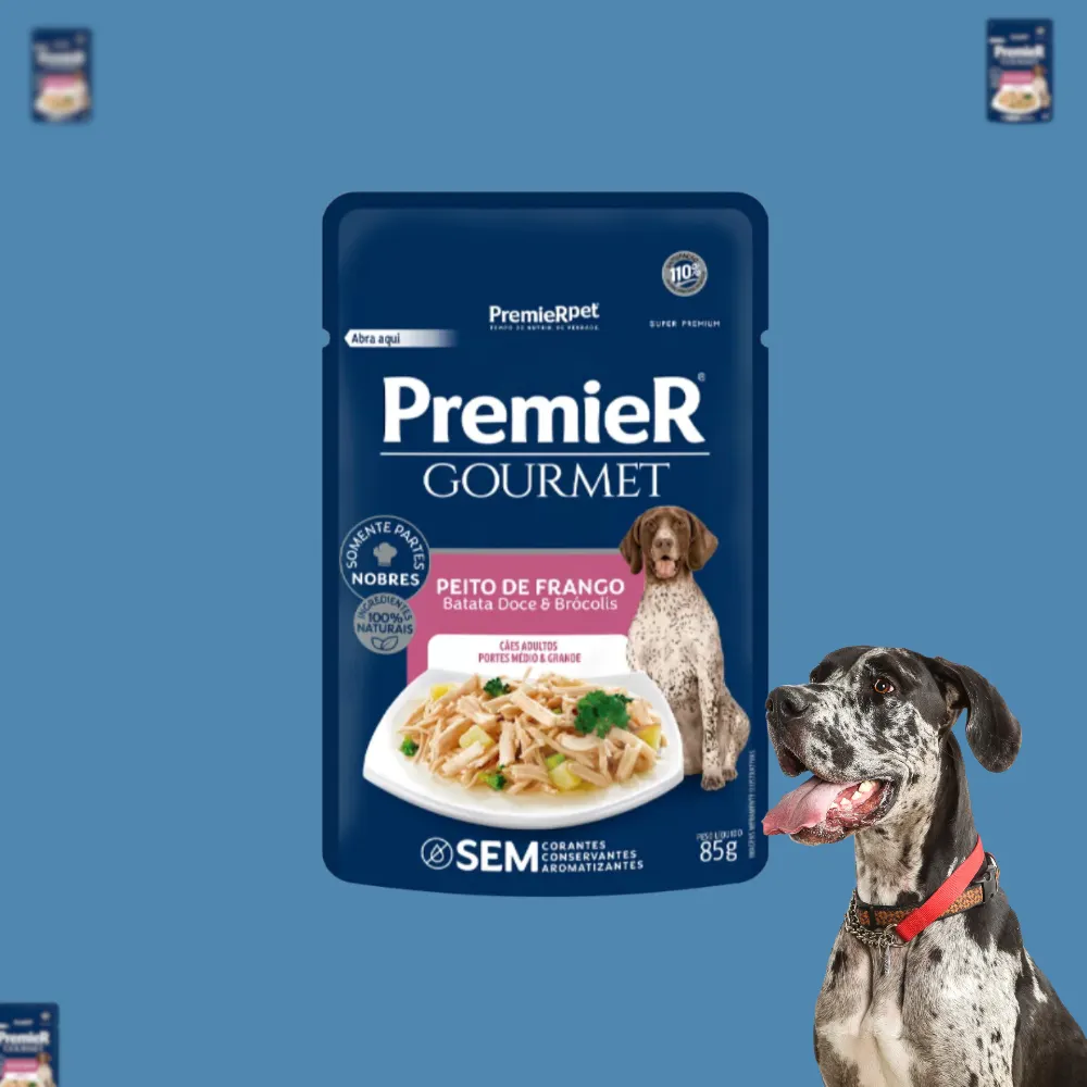 Ração Úmida Premier Gourmet Cães Adultos Médio Grande  85g