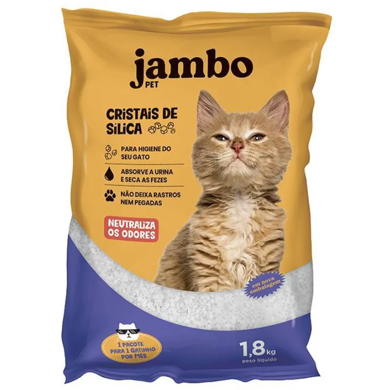 Areia Sílica Cristais para Gatos Jambo Pet 1,8 kg