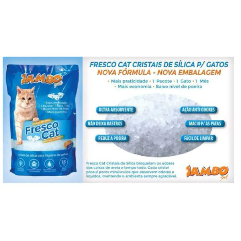 Areia Sílica Cristais para Gatos Jambo Pet 1,8 kg