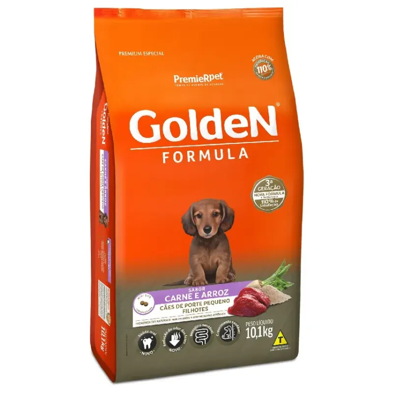 Golden Formula Cães Filhotes Carne Mini Bits 10,1 Kg