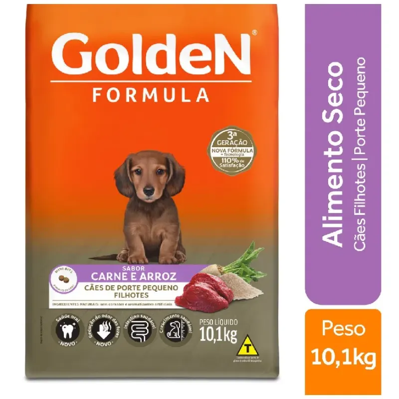 Golden Formula Cães Filhotes Carne Mini Bits 10,1 Kg