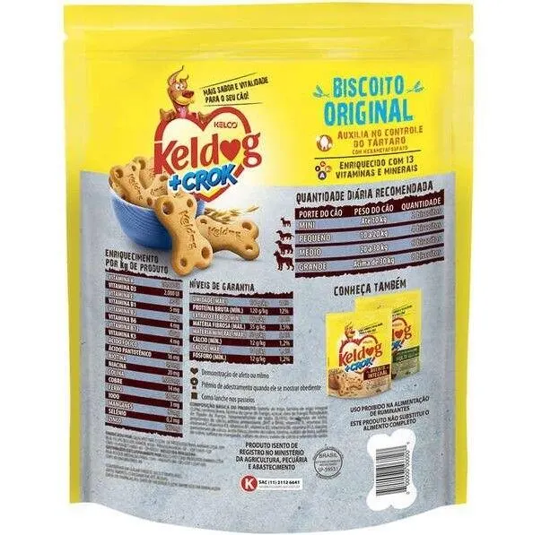 Biscoito Keldog +Crok Original Para Cães Adultos 900g