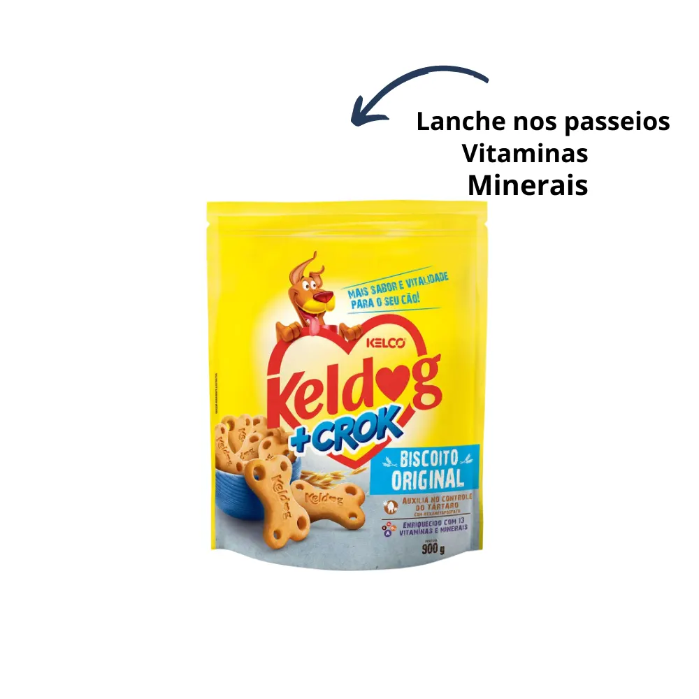 Biscoito Keldog +Crok Original Para Cães Adultos 900g