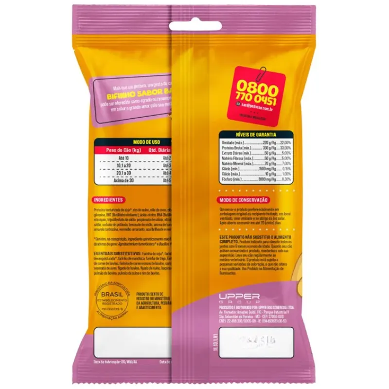 Petiscão Tablete Bifinho Mastigável Bacon 60 g