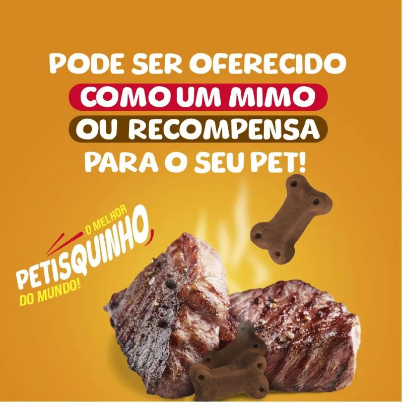 Petisco Petiscão Petisquinho Mastigável Carne 1 Kg
