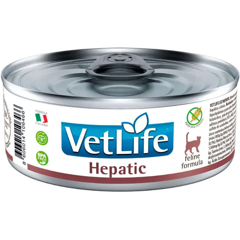 Ração Úmida Vet Life Hepatic para Gatos Adultos 85 g
