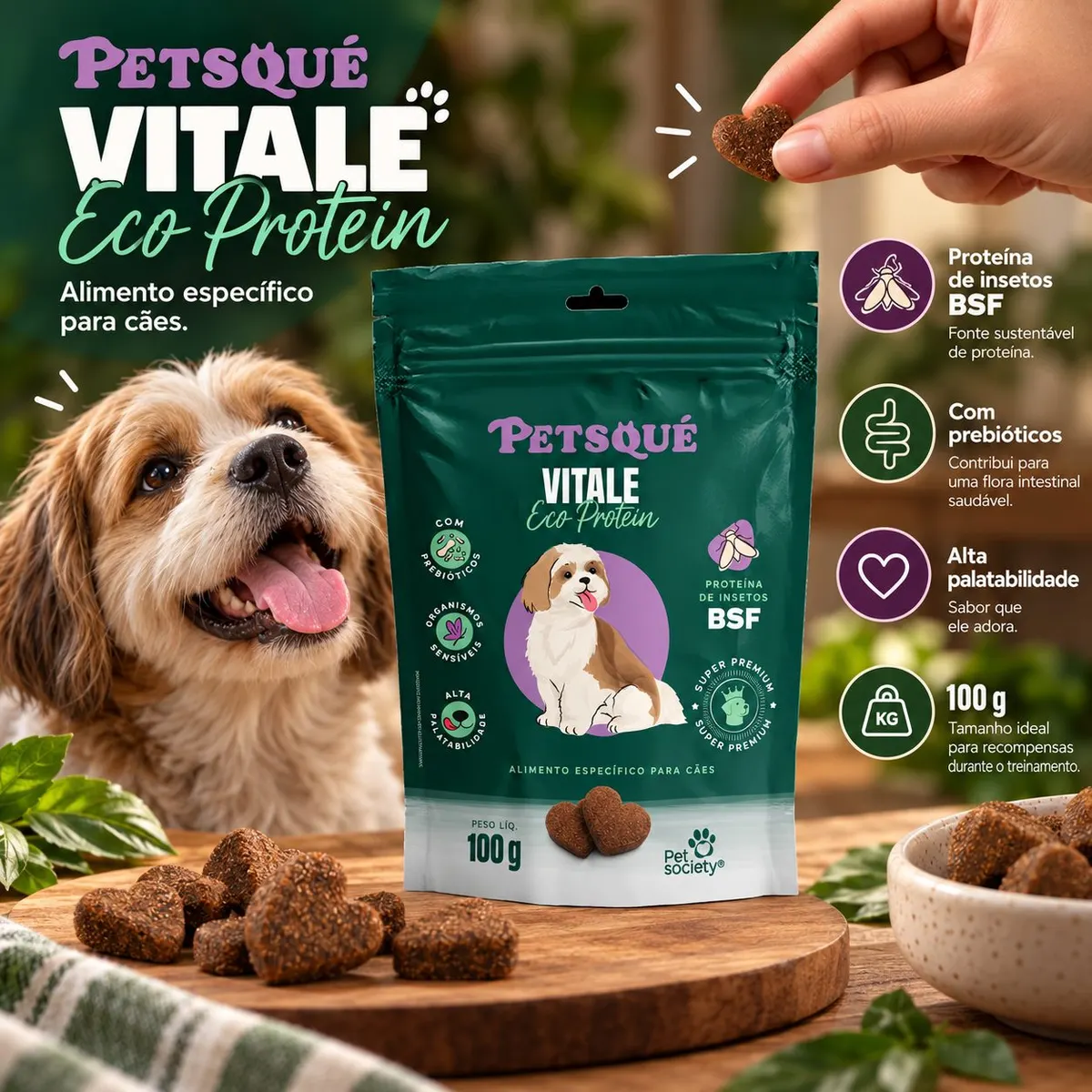 Petisco Petsque Soft Chews Eco Protein BSF 100g