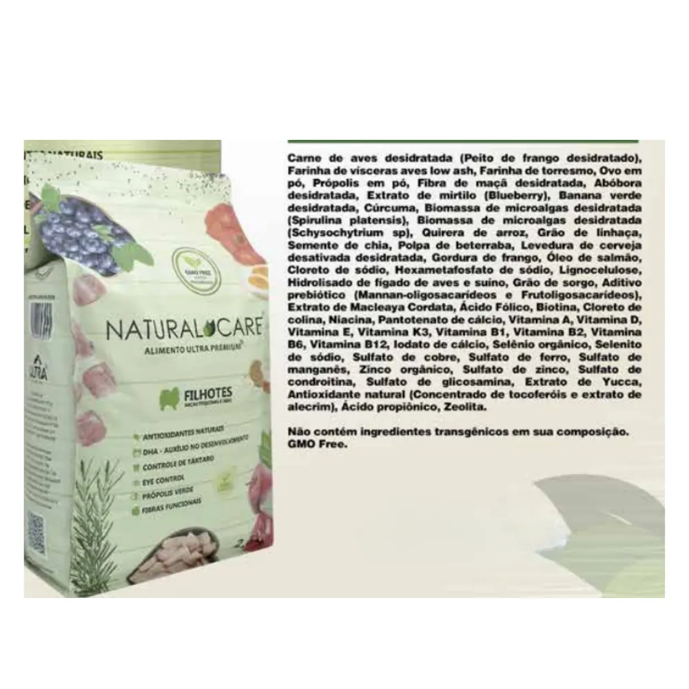 Ração Natural Care Para Cães Filhote Mini Pequena