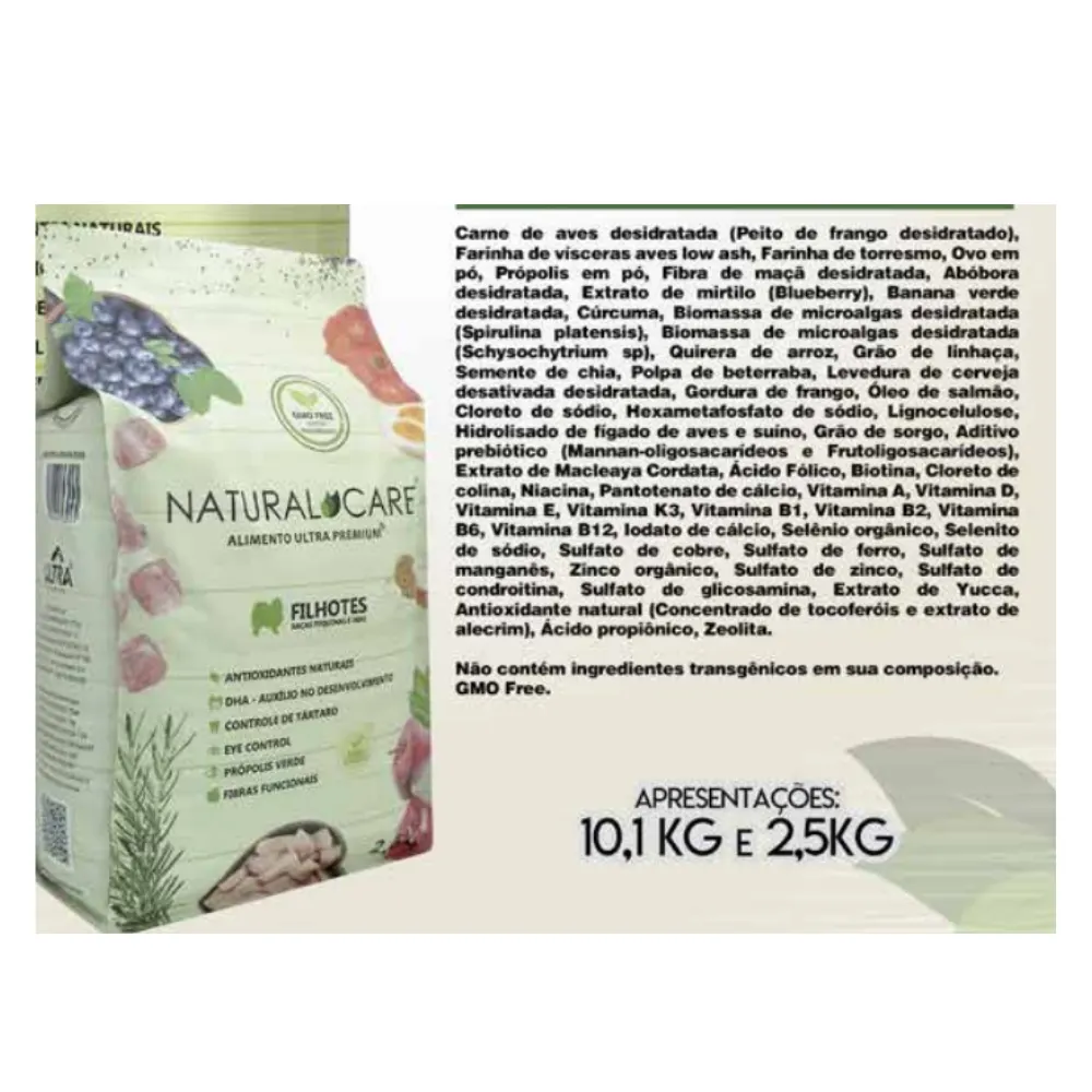 Ração Natural Care Para Cães Filhote Mini Pequena