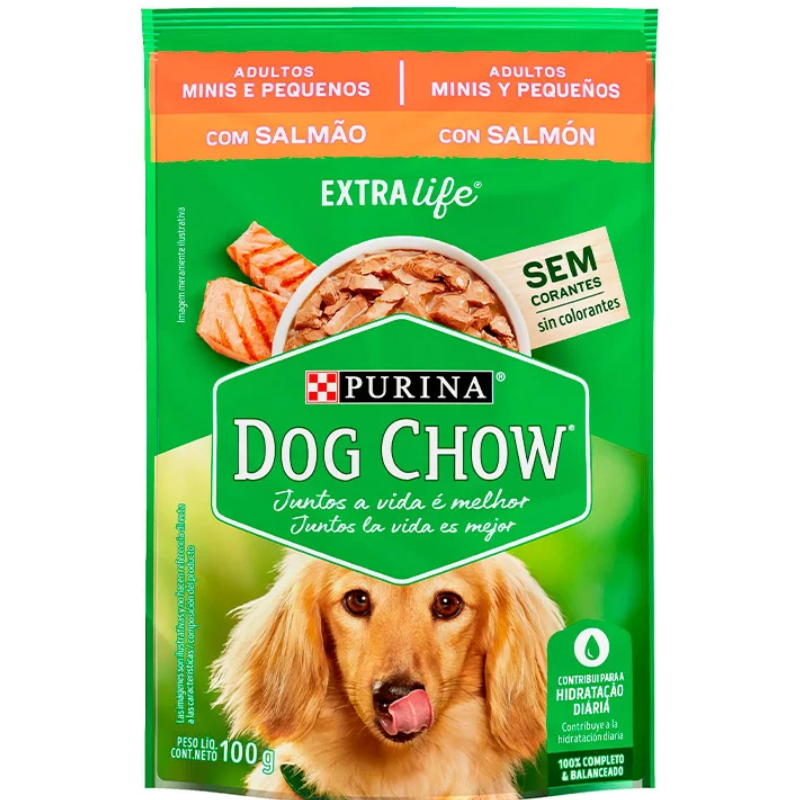 Dog Chow Sachê P/ Cães Adultos Raças Peq. Sabor Salmão 100 g