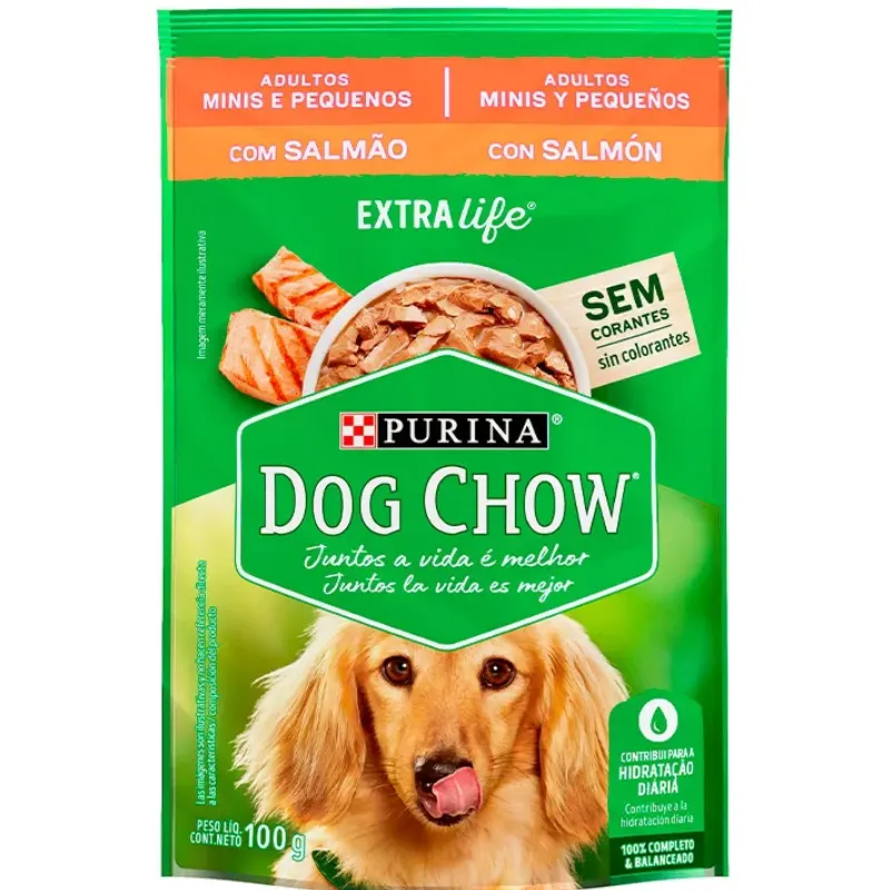 Dog Chow Sachê P/ Cães Adultos Raças Peq. Sabor Salmão 100 g