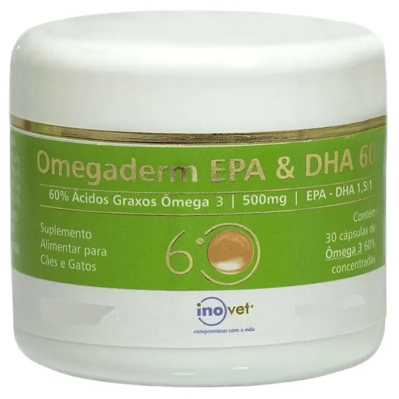 Omegaderm 60% EPA/DHA 500 mg 30 Capsulas Inovet