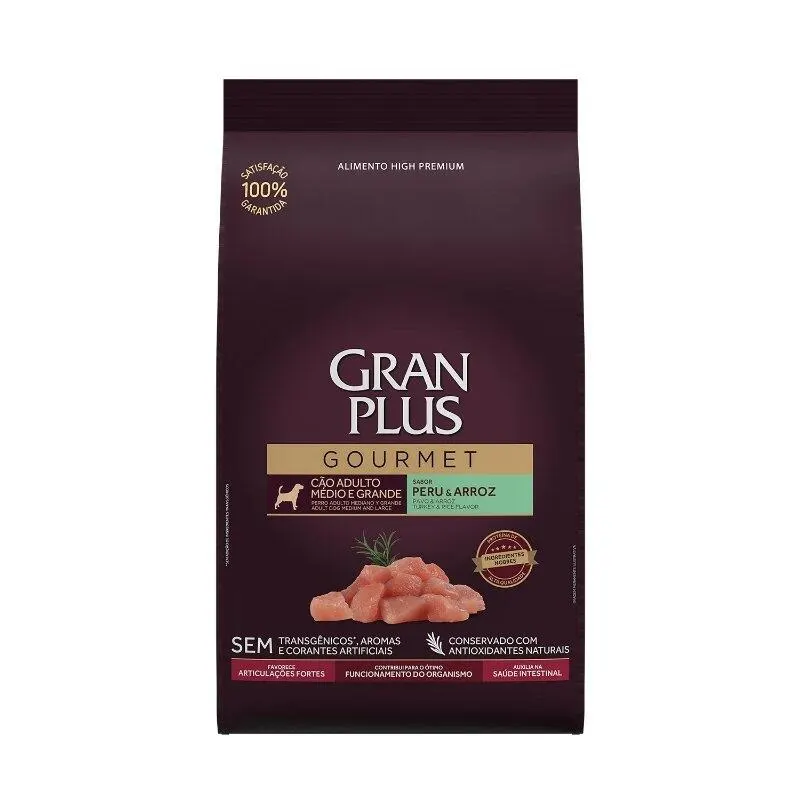 Ração GranPlus Cão Gourmet Adulto MG Peru e Arroz 10,1kg