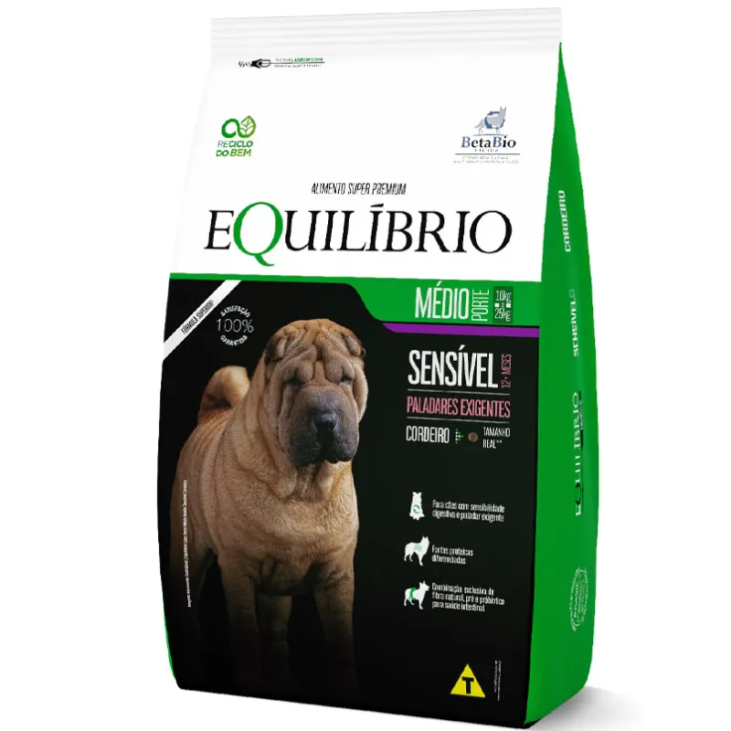 Ração Equilíbrio para Cães Adultos de Médio Porte Sabor Cordeiro 2,5 Kg