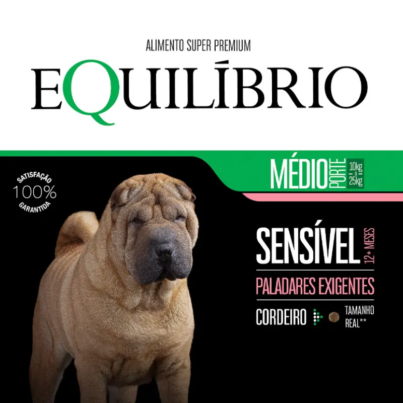 Ração Equilíbrio para Cães Adultos de Médio Porte Sabor Cordeiro 2,5 Kg