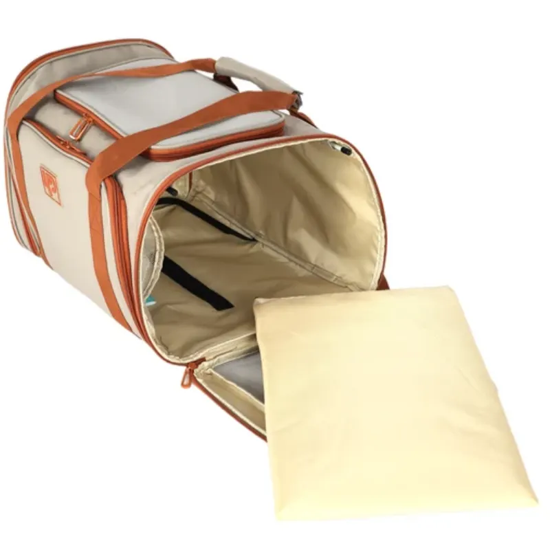 Bolsa de Transporte Up4You para Cães e Gatos Bege Transversal Expansível