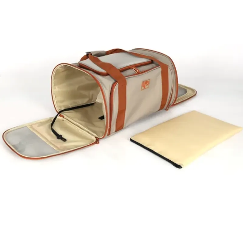 Bolsa de Transporte Up4You para Cães e Gatos Bege Transversal Expansível