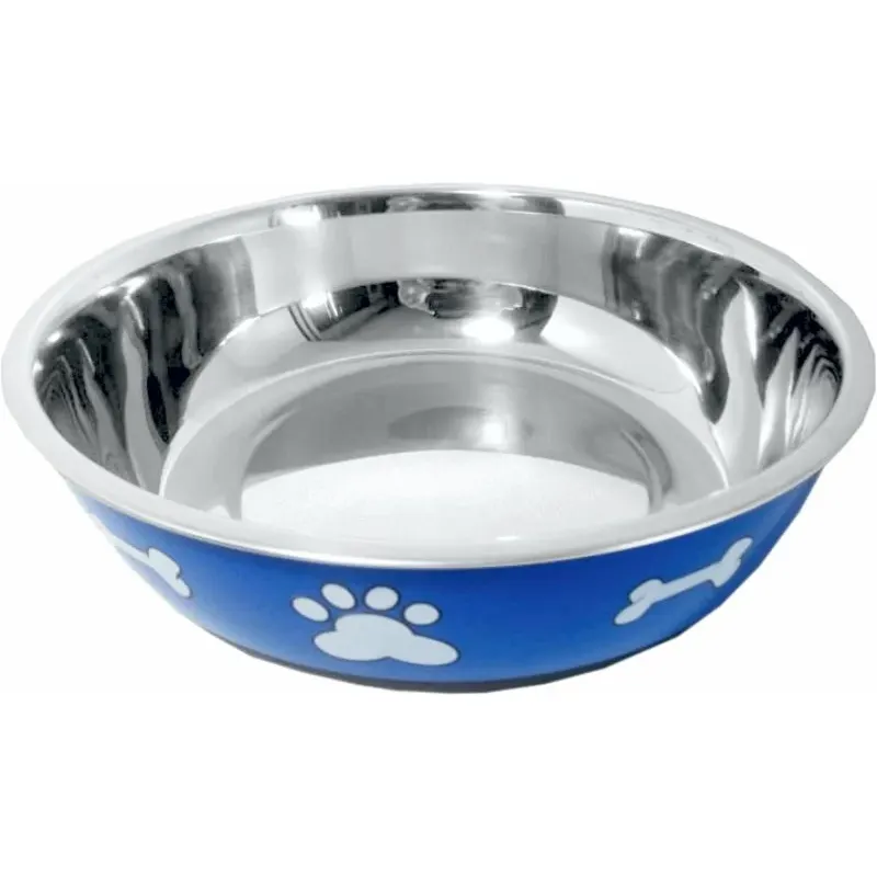 Comedouro BBB Pet Inox Luxo Pata Osso Azul