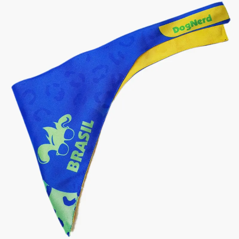 Bandana PET Dupla Face  Brasil Copa Dog Nerd