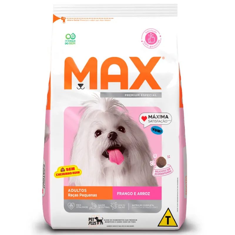 Ração Max para Cães Adultos Raças Pequenas Sabor Frango e Arroz