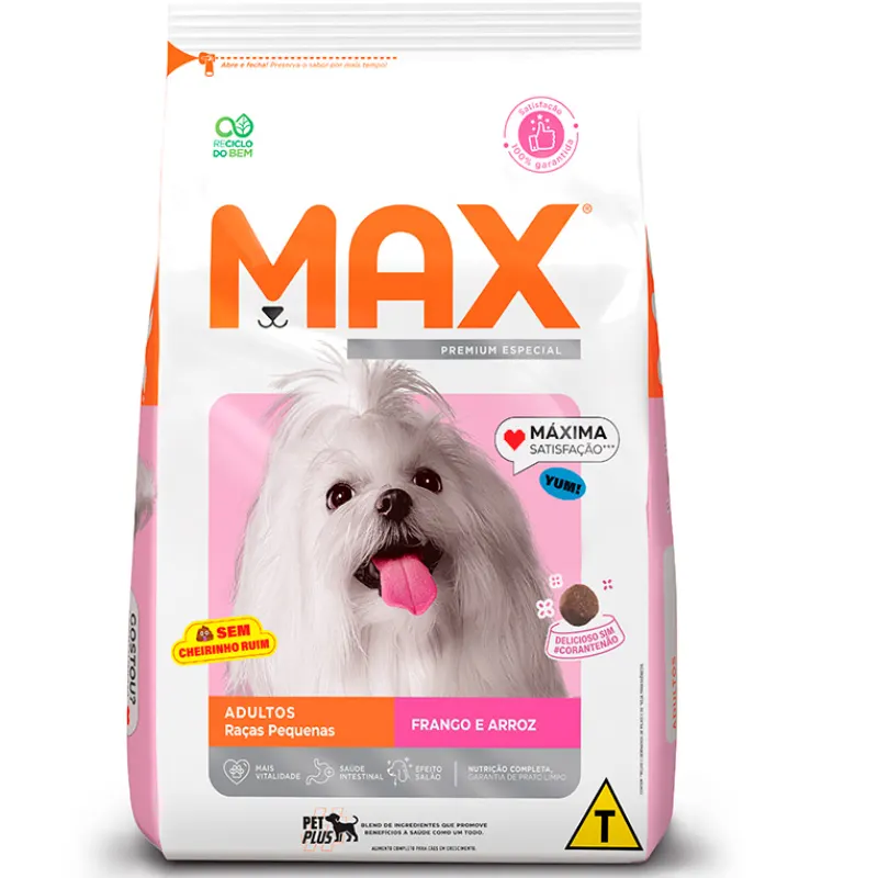 Ração Max para Cães Adultos Raças Pequenas Sabor Frango e Arroz