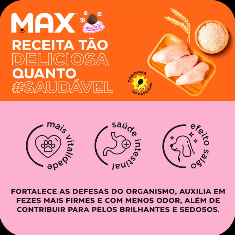 Ração Max para Cães Adultos Raças Pequenas Sabor Frango e Arroz