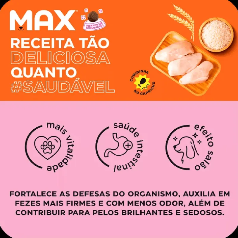 Ração Max para Cães Adultos Raças Pequenas Sabor Frango e Arroz