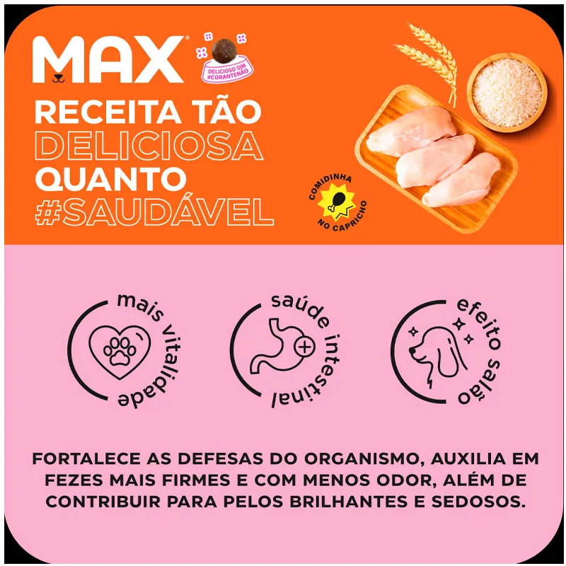 Ração Max para Cães Adultos Raças Pequenas Sabor Frango e Arroz